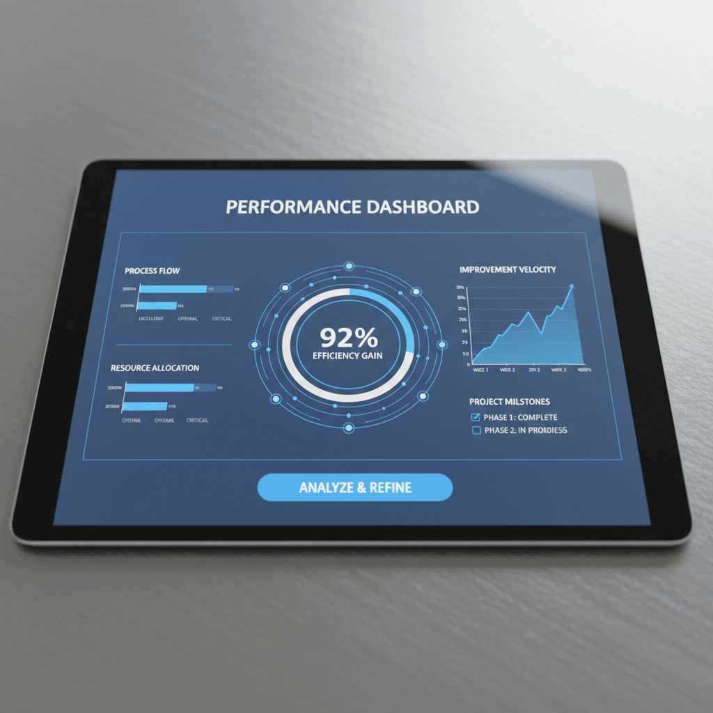 Kyrosys continuous improvement software dashboard showing real-time metrics