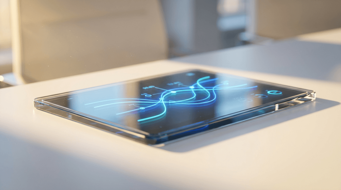 Close-up of continuous improvement platform interface on tablet